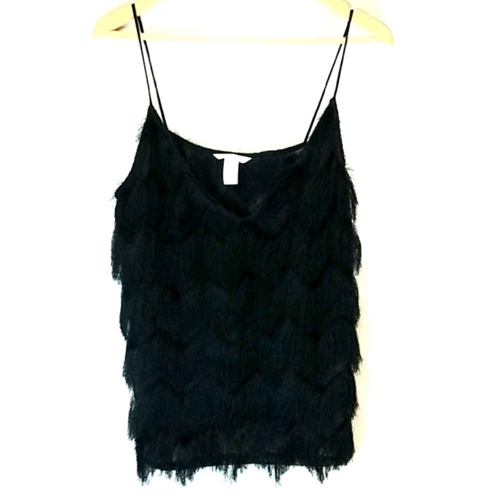H&M Black Shag Fringe Camisole Top - Picture 2 of 10